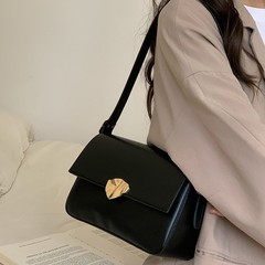 2025新型バッグ女性高級感洋気百合斜めショルダー小方バッグレトロ気質通勤ファッションショルダーバッグ