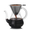 Household long -mouth pot hand coffee pot coffee pot, high borosilize glass coffee pot with hand coffee appliance transparent sharing pot