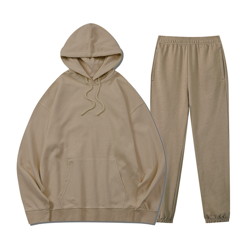 Otoño e invierno nuevo europeo y americano de dos piezas transfronteriza casual deportes con capucha sueltos suéter pantalones traje impreso logotipo