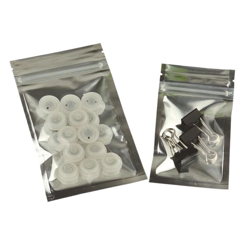 En stock bolsa ziplock de aluminio Chapado en Yin y Yang bolsa de sellado de cremallera chapada en aluminio bolsa de hueso de fondo plano embalaje de cable de datos de auriculares