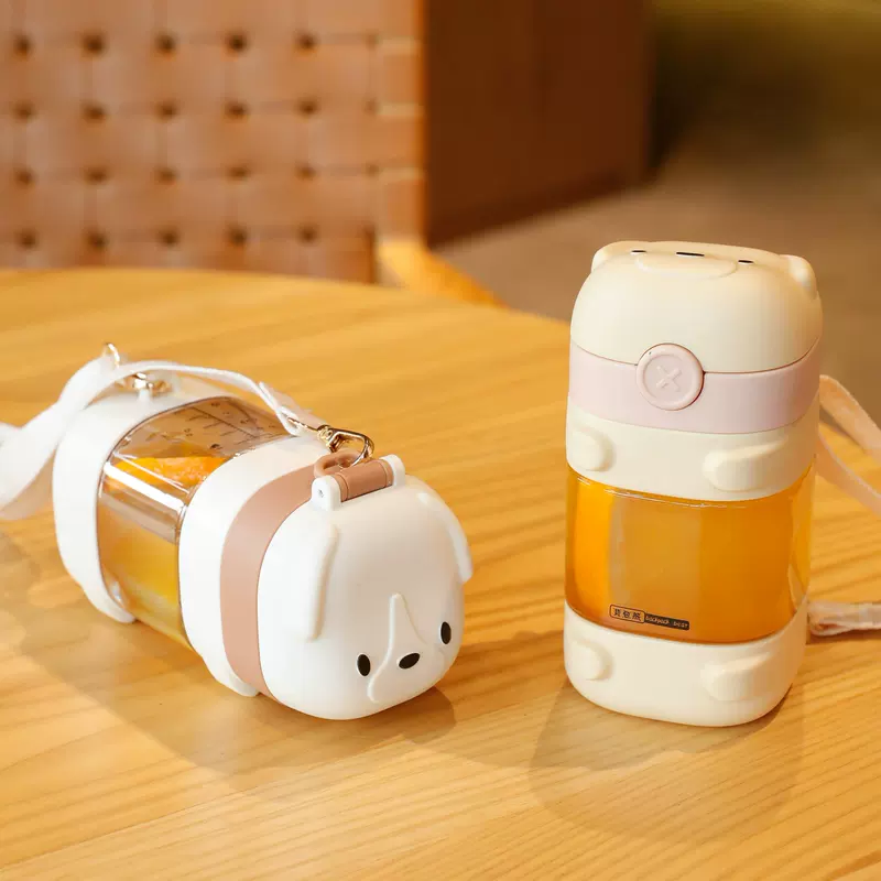 Children's plastic capacious handheld cute tea cup, Birthday gift