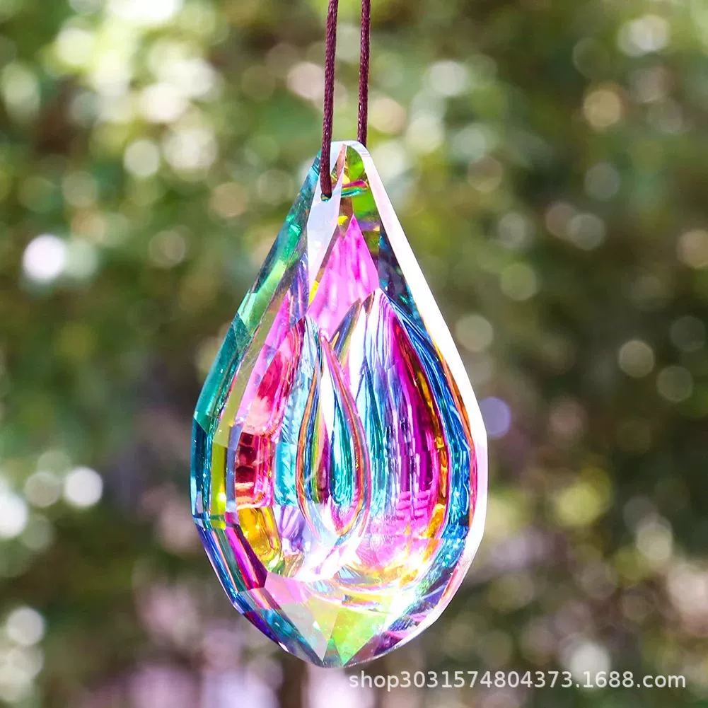 Crystal rainbow prism, pendant solar-powered, decorations, home decor