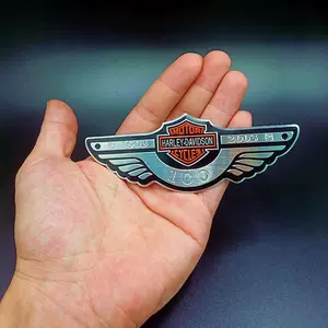 Harley motosiklet metal emblemi, fərdi qanad stikerləri, ildönümü dekalları