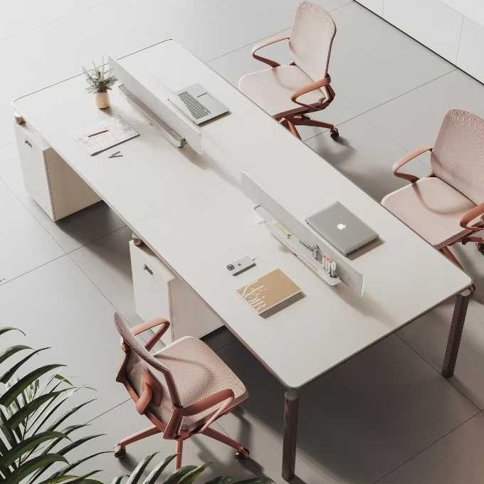 办公家具办公桌椅组合现代四人简约职员铁架办公桌员工面对面电脑