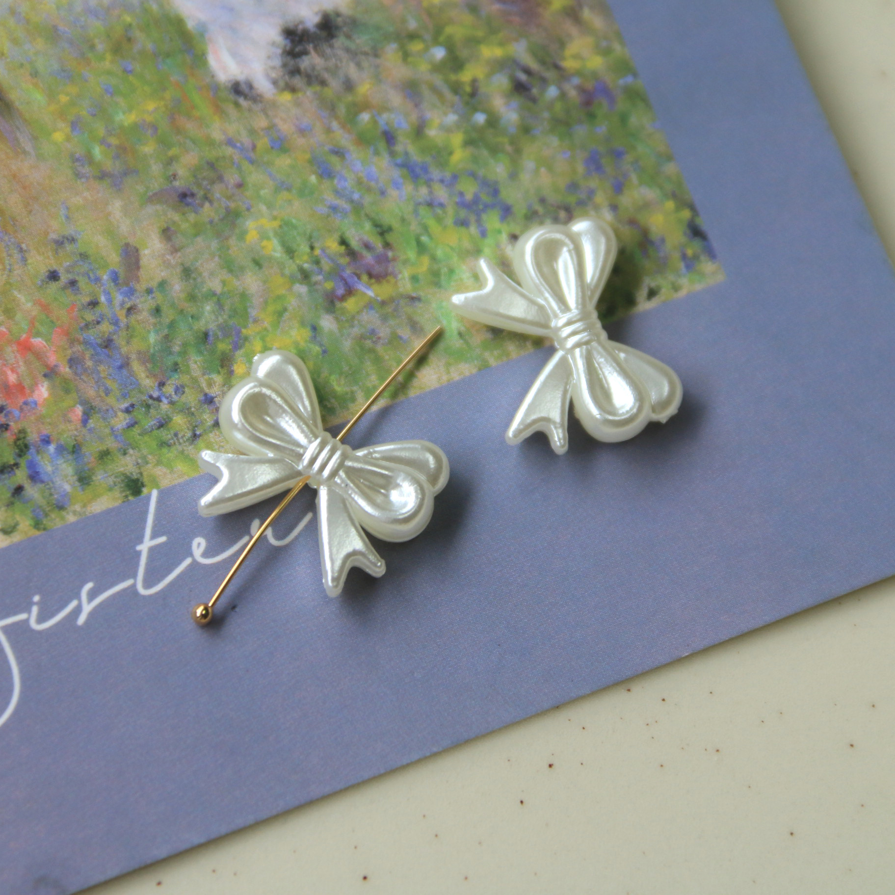 Stoving Varnish Design Elegant, Simple Style Style 1 Piece ABS Imitation Pearl Butterfly Bow Knot Beads