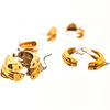 Advanced design golden water, brand fashionable universal earrings stainless steel, trend of season, 750 sample gold, wholesale