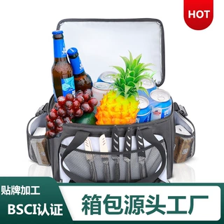 定制车载保温包 户外野炊手提冰包 1680D牛津布双隔层冷藏野餐包