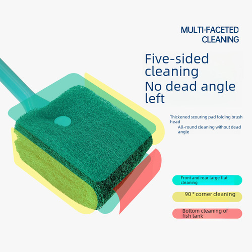 Wholesale aquarium cleaning supplies glass algae removal plastic extendable algae brush fish tank brush blue green