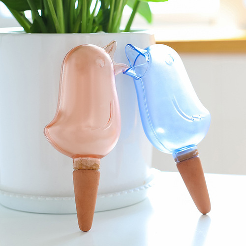 Bird automatic flower watering device creative lazy flower watering kettle transparent self-service dripper flower pot watering kettle