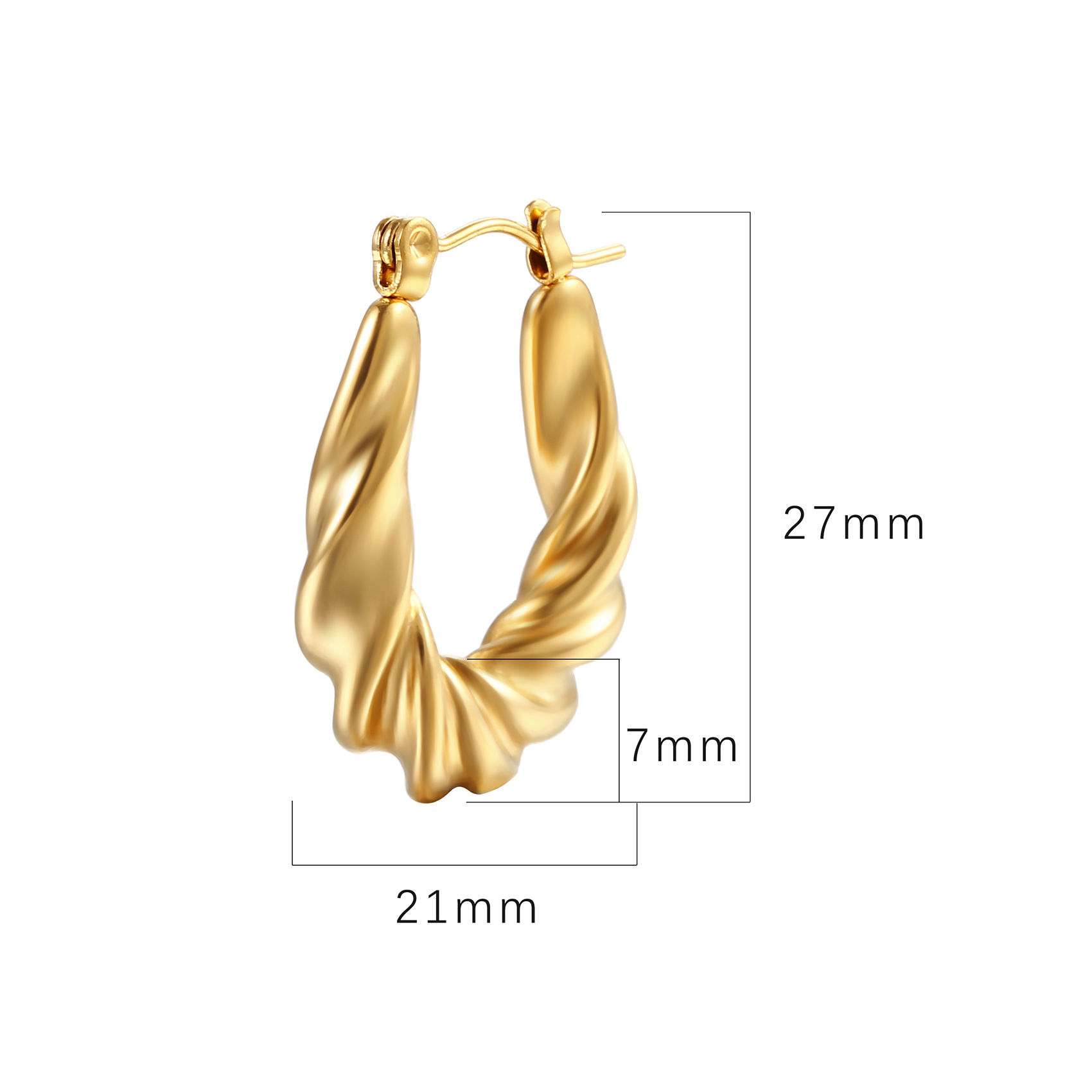 Fashion U Shape Stainless Steel Plating Earrings 1 Pair display picture 5