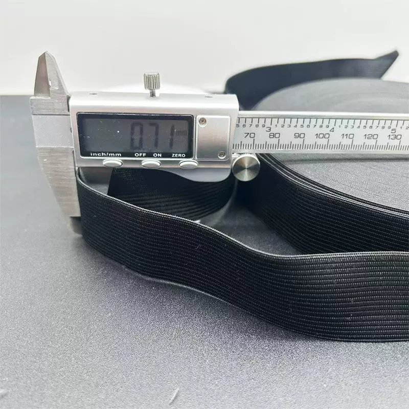 高弹力黑白宽扁松紧带裤子专用耐用收紧捆绑涤纶钩编松紧带辅料