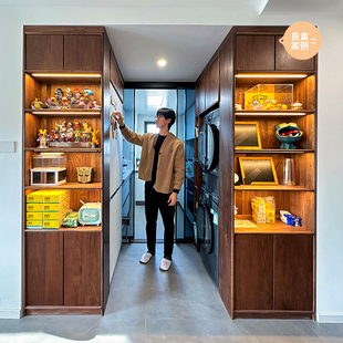 ♡ [Laundry Room Instead of Kitchen Door in Beijing] Original Solid Wood Customized Tv Dining Side Wardrobe Bed