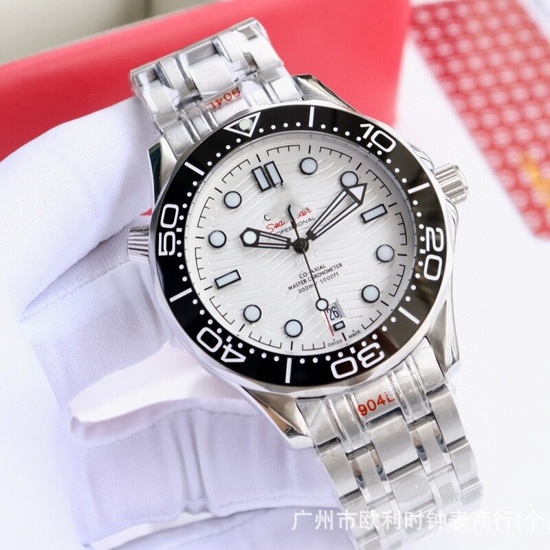 Seamaster 300 Watch Stainless Steel Watch Steel Belt 42 Dial Ceramic Ring Business Men's Mechanical Watch Waterproof Watch