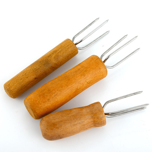 Manufacturer wholesale handheld moxa needle moxibustion extension needle provincial moxibustion tool moxa stick extender scraper solid wood three-prong