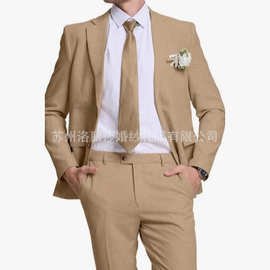 跨境外贸新款男士西服套装西装婚礼休闲主持商务两件套男士礼服