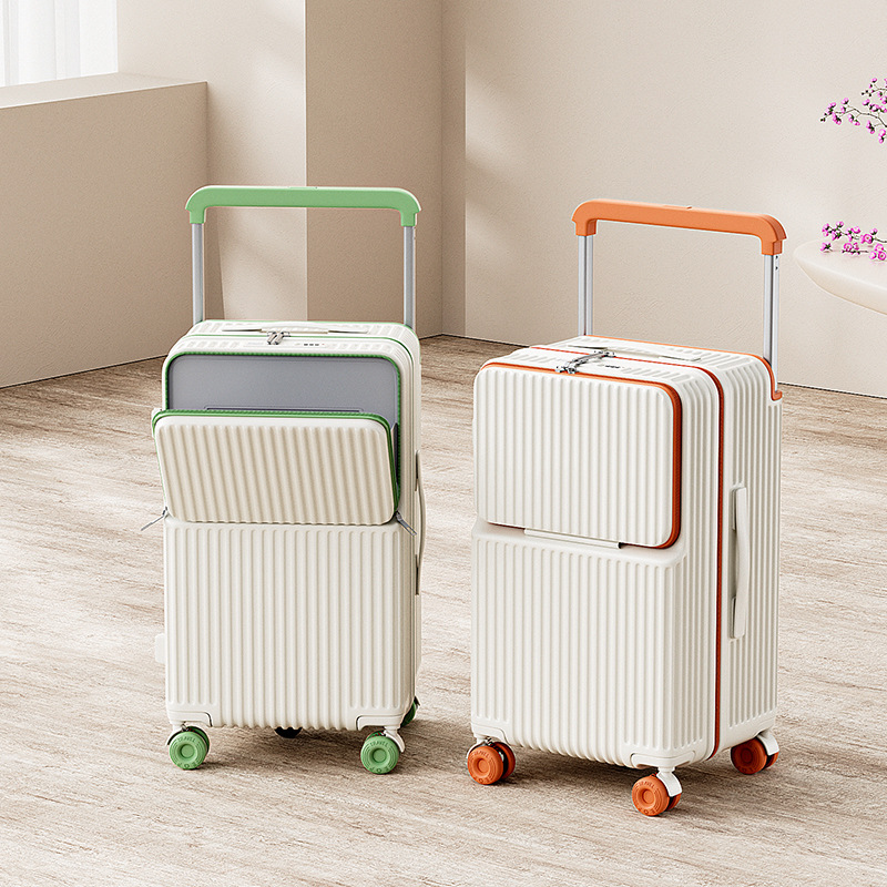 2025新款宽拉杆行李箱大容量登机箱前开口密码箱男旅行箱拉杆箱女