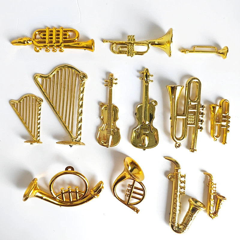 Прямая Продажа с фабрики Электрический позолоченный и посеребренный маленький музыкальный инструмент небольшие поделки DIY маленькие украшения аксессуары для украшения рождественской елки в наличии