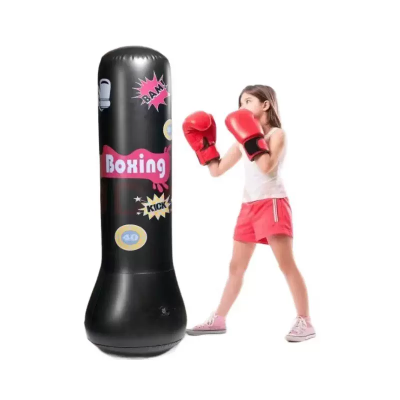 新款充气拳击柱加厚不倒翁拳击训练器散打沙袋儿充气儿童立式