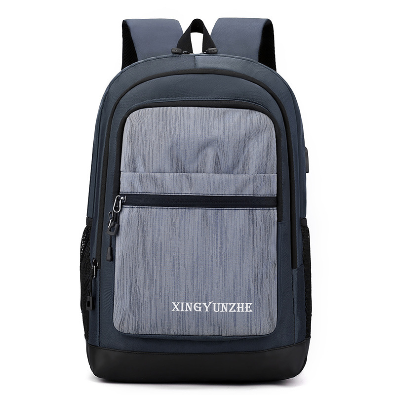 Mochila para computadora portátil de nailon para hombre con carga inteligente usb