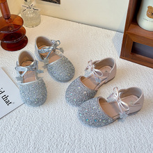 女童公主鞋2025夏新款儿童软底闪闪水晶鞋女包头凉鞋百搭时尚单鞋
