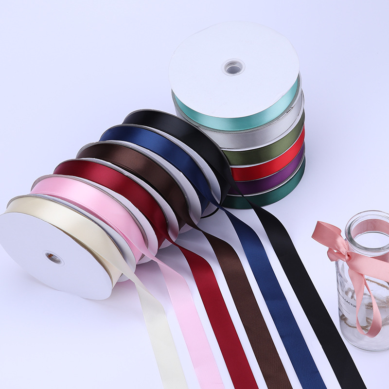 2,5 cm poliéster con arco DIY cinta boda ramo de la torta fruta caja regalo embalaje color ropa satén