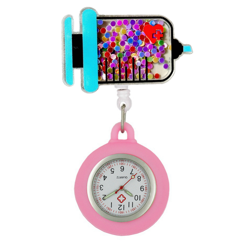 Icono médico creativo del hospital enfermera médico unisex acrílico brillante retraíble clip de carrete de insignia FO