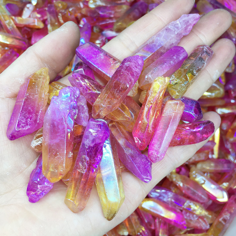 퍼플-옐로우 더블 컬러 싱글 크리스탈