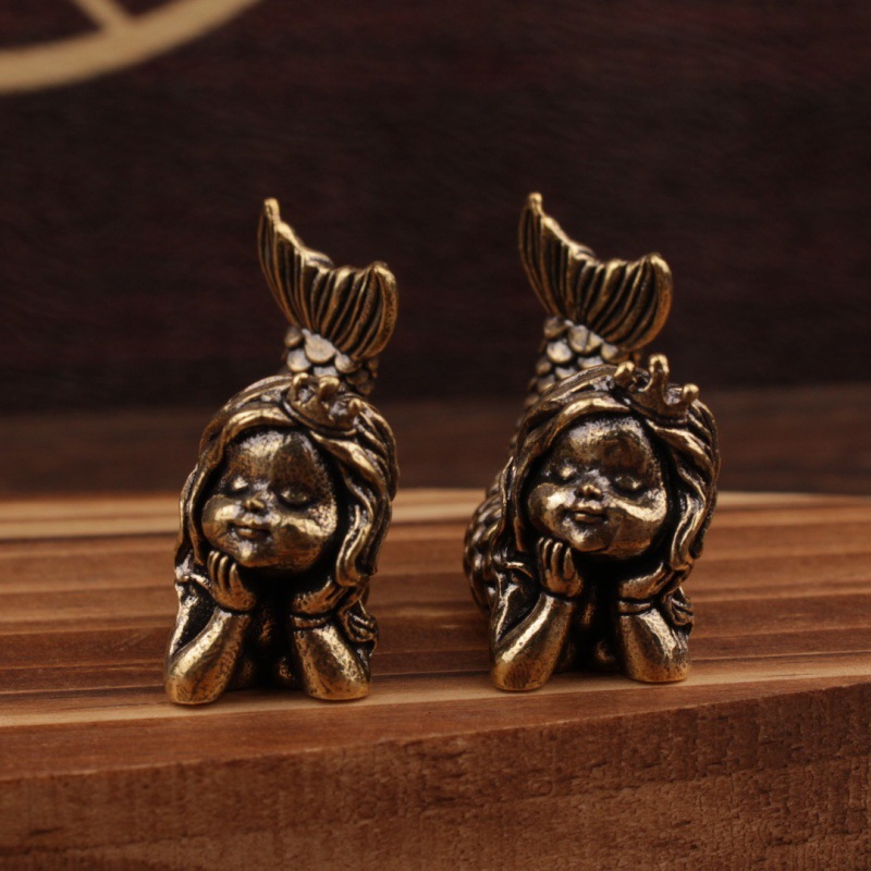 Grenzüberschreitende elektrische Messingleuchte Mermaid Home Office Schreibtisch Kleiner Raum Massives Tee Pe Kupferwaren Chinesischer Stil_voghion.com