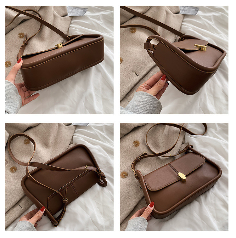 Simple Retro Bags 2021 New Fashion Winter Shoulder Women's Bag High-grade Western Style Messenger Bag All-matching Ins display picture 11