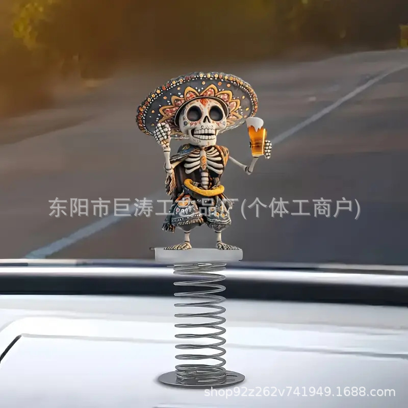 New 2D Rock Skull Acrylic Flat Spring Shaker Desktop Decoration Ornament Bicycle Shaking Stand New 2D Rock Skull Acrylic Flat Spring Shaker Desktop Decoration Ornament Bicycle Shaking Stand