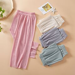 Children's Korean style shake pants children's home pants ice silk candy color thin loose stretch women's straight wide leg pants
