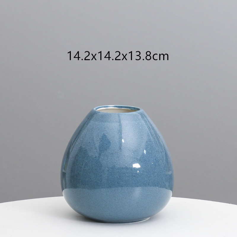 Decoración del hogar moderno arte creativo decoración azul sala de estar de escritorio de alto grado florero de cerámica transfronteriza al por mayor