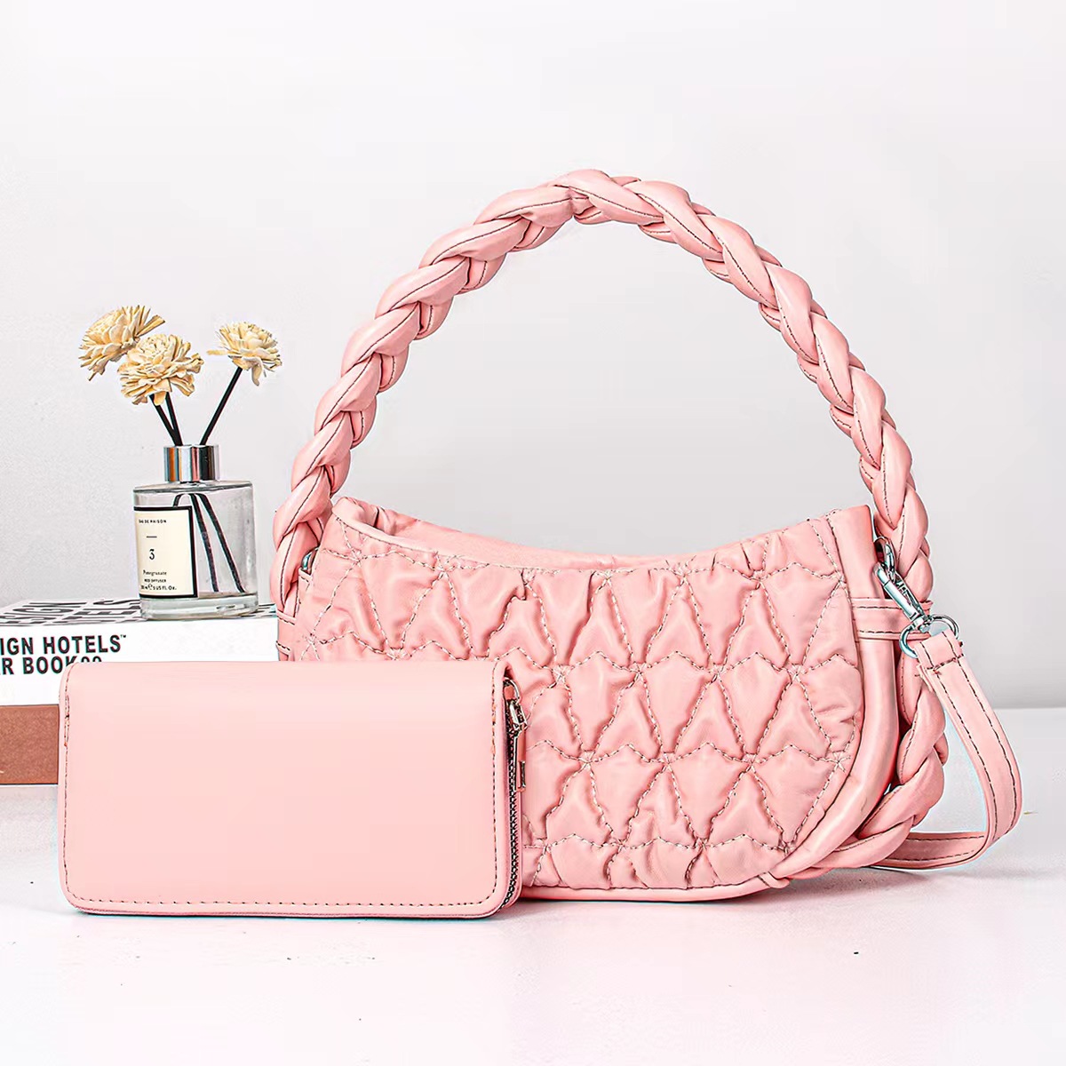 Women's Pleated Underarm Shoulder Bag With Wallet For Every Day_voghion.com