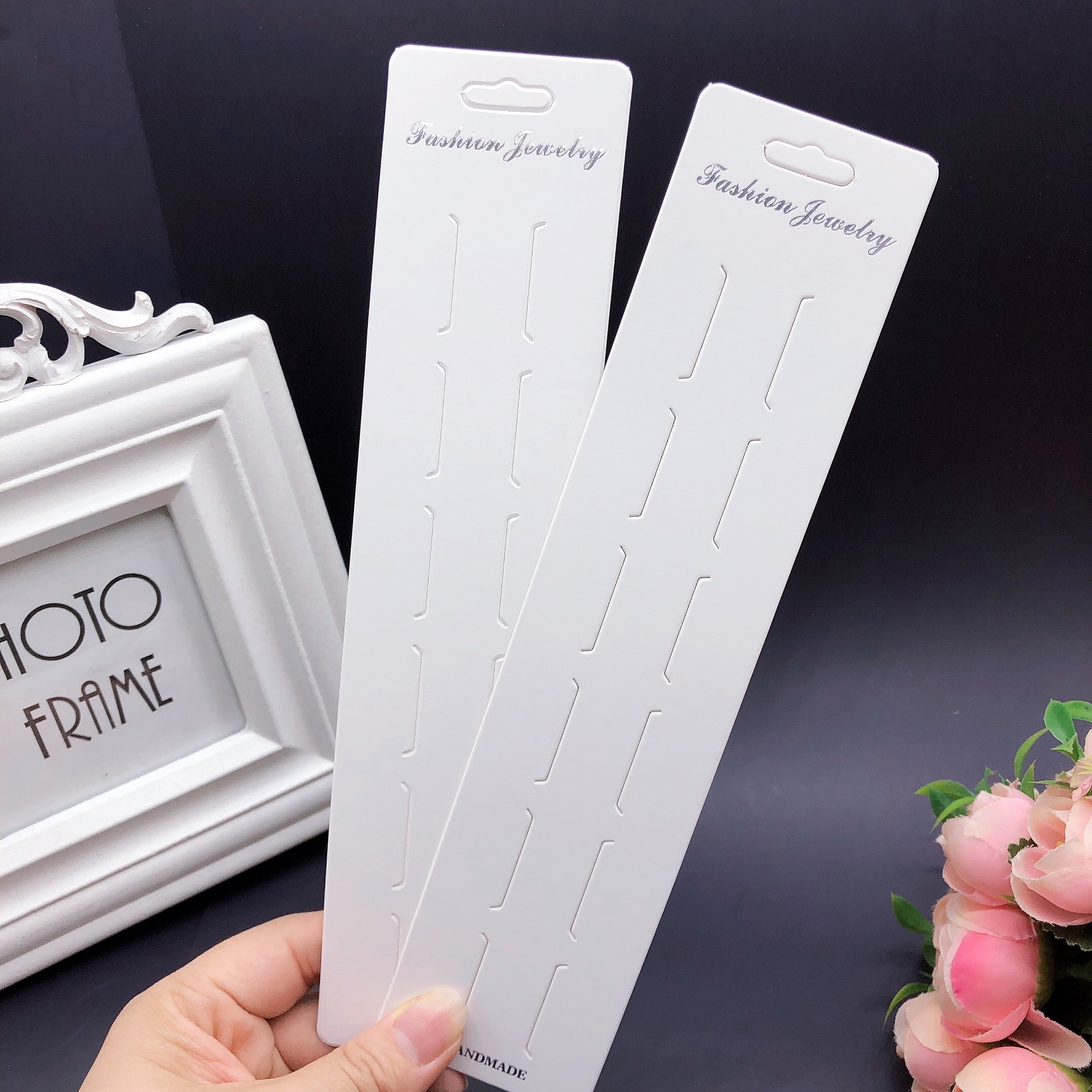 新款加厚6卡位发夹长条卡纸  发饰材料6件套套装发夹包装卡片