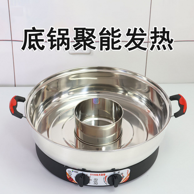 超大号不锈钢电蒸锅插电蒸笼家用商用保温自动断电52cm三层蒸菜包|undefined