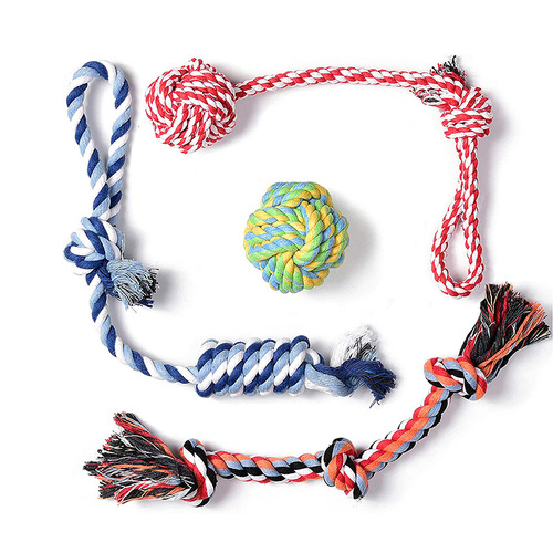 Pet leash toy pet knot toy dog ​​toy set dog teething cotton rope dog rope toy export