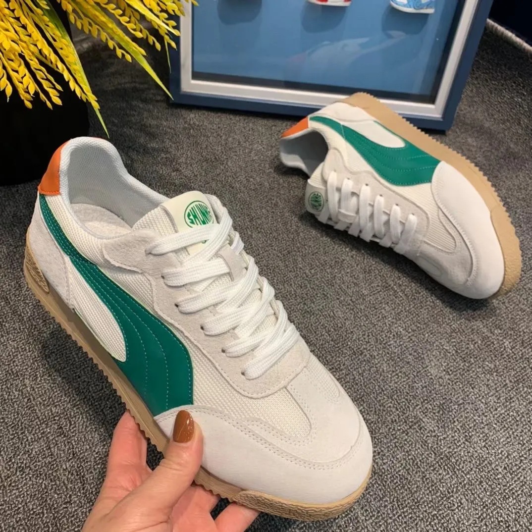 Breathable Soft Sole Comfortable Casual Sneakers 2025 Spring and Summer Trendy Brand All-match Thick Sole Contrast Color Mesh Low-top Men's Shoes