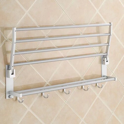 Cross-border bathroom activity foldable aluminum towel rack toilet bathroom storage bath towel rack bathroom hardware hanger