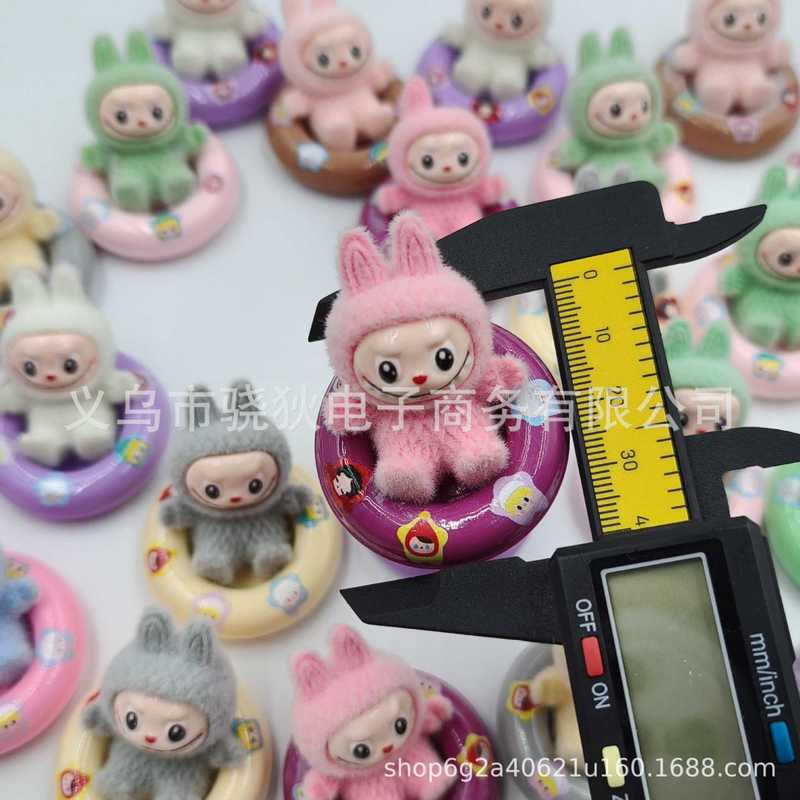 新款带孔植绒拉布布游泳圈串珠笔饰品配件手机钥匙链手工diy饰品|undefined