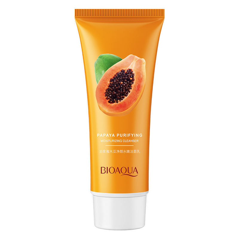 Boquanya papaya loción de limpieza facial espuma suave limpieza profunda hidratante cuidado de la piel limpiador facial al por mayor