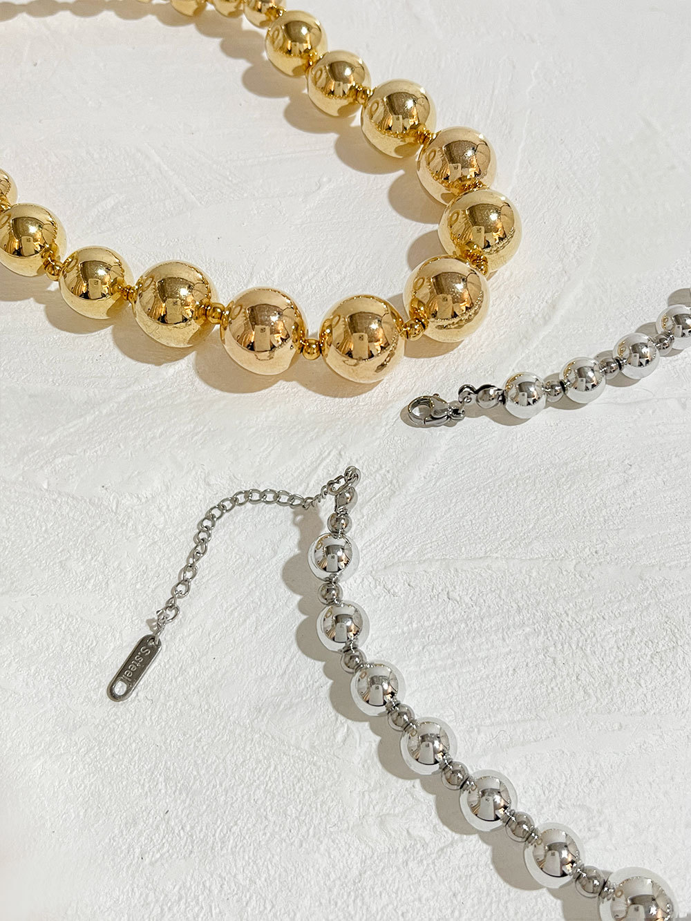 Stone-Free Inlay Material Necklace Classification PVD Coated Real Gold Plated 18K Gold Ball 304 Stainless Steel CCB Exaggerated Waterproof Non Tarnish 304 Stainless Steel Necklace