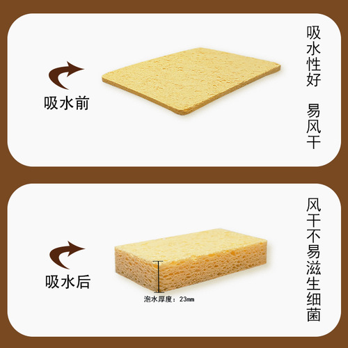 Compressed Cellulose Sponge Cloth Kitchen Cleaning Scouring Pad Water Absorbent Pot Scrub Brush 12 Pack