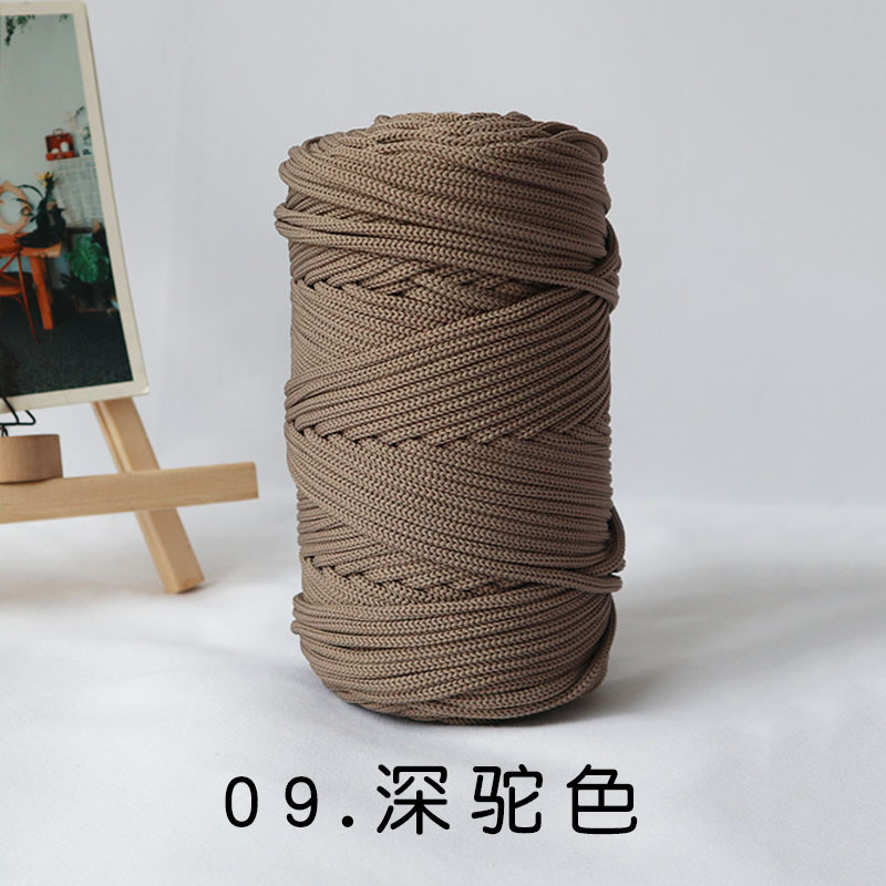 Antraceno Mengyuan 300g 4mm gran rollo redondo hilo gancho bolsa Alfombra tejida cuerda redonda ins viento gradiente Mat línea