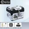 48L-(Alloy Lock) White Bottom Motorcycle-(High Version)-Backrest + Shock Absorbing Base + Accessories