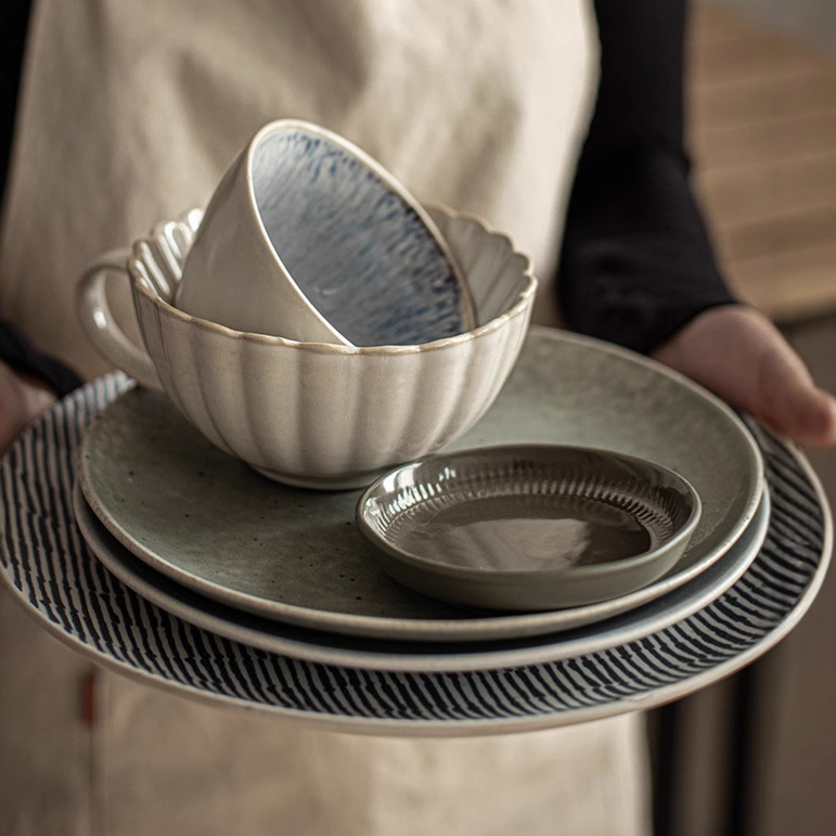 Ataque de bienestar [colección especial de varios productos únicos] plato de cerámica vintage plato de sopa doméstica tazón de fideos taza ligeramente defecto