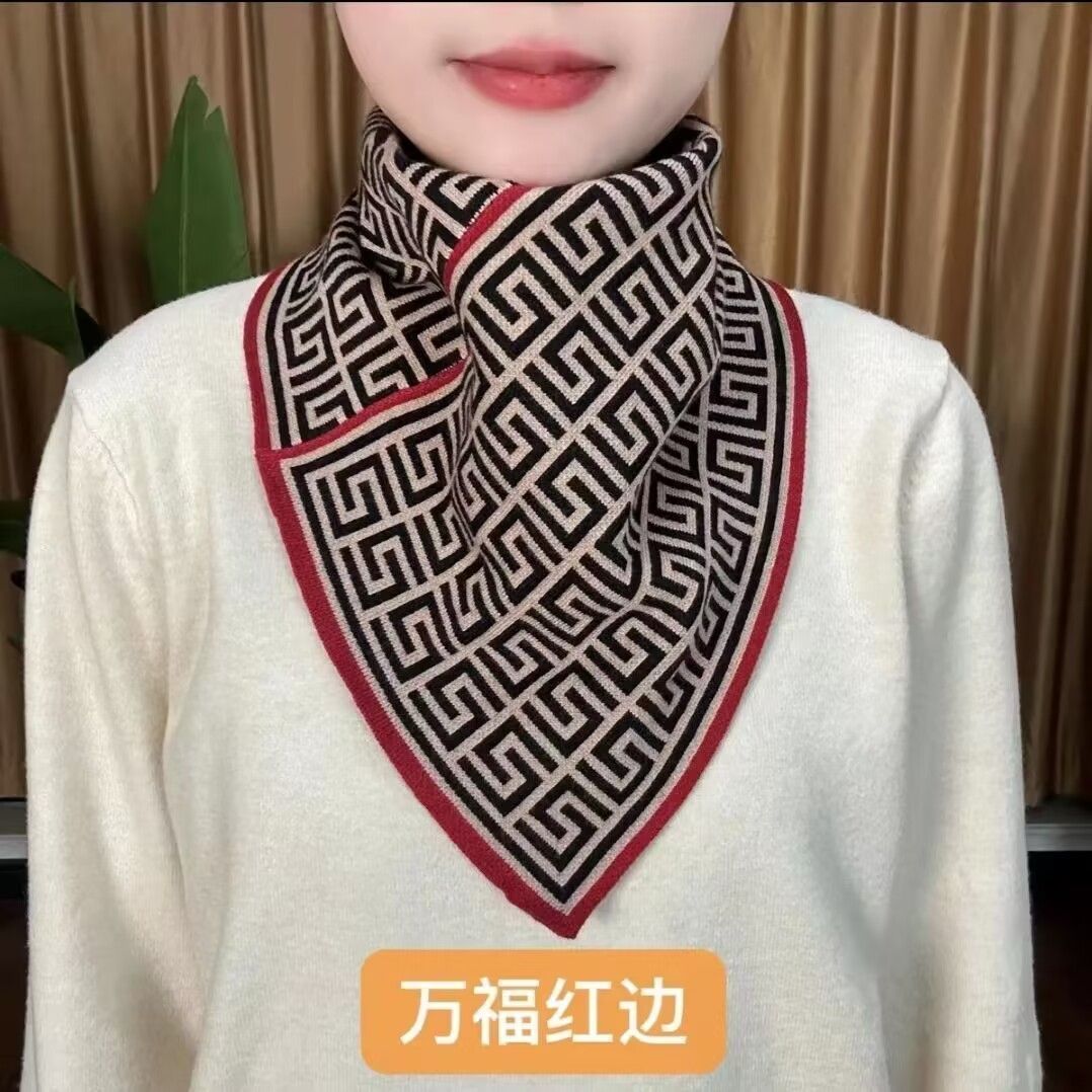 Cuello de Bufanda Triangular para Mujer de Tejido, A Prueba de Viento, Térmico, para Otoño e Invierno