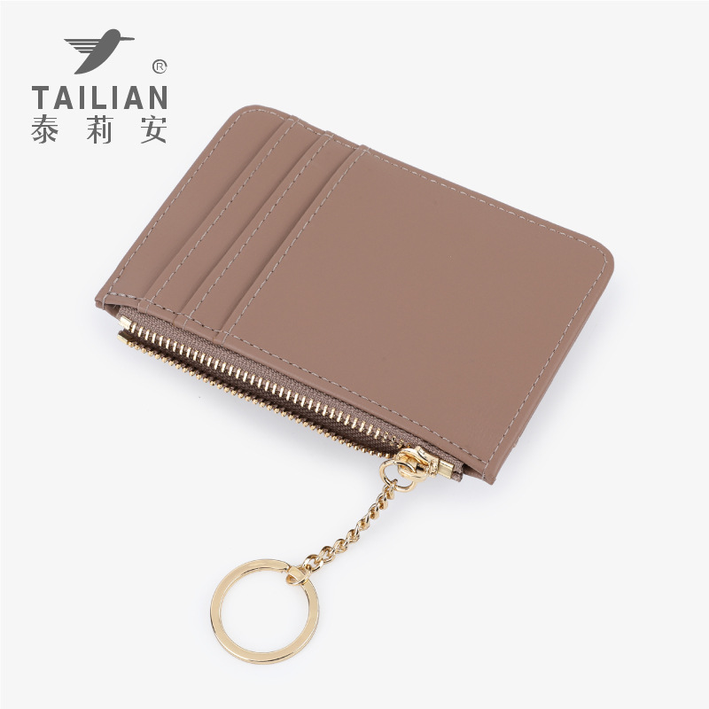 Telian nuevo portatarjetas transfronterizo titular de la tarjeta estudiante comida tarjeta cubierta protectora multi-Tarjeta llavero monedero de la moneda de las mujeres