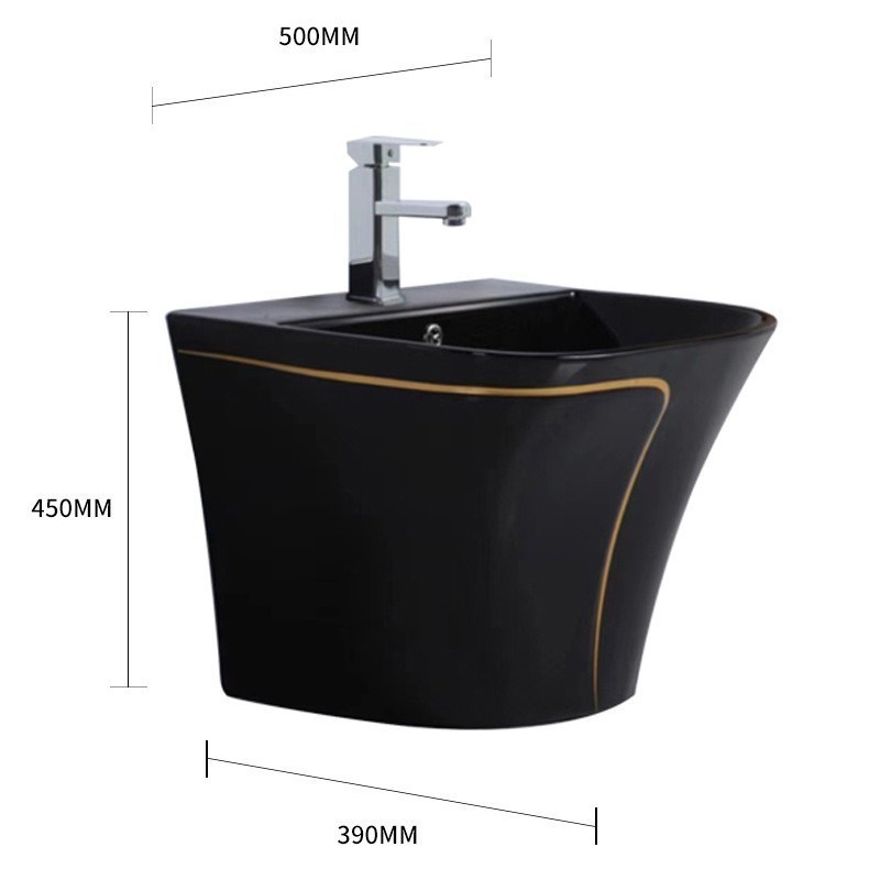 Color Cheongsam colgando lavabo cerámico Sudáfrica Sudeste Asiático Medio Oriente una lavabo colgando la pared colgando lavabo