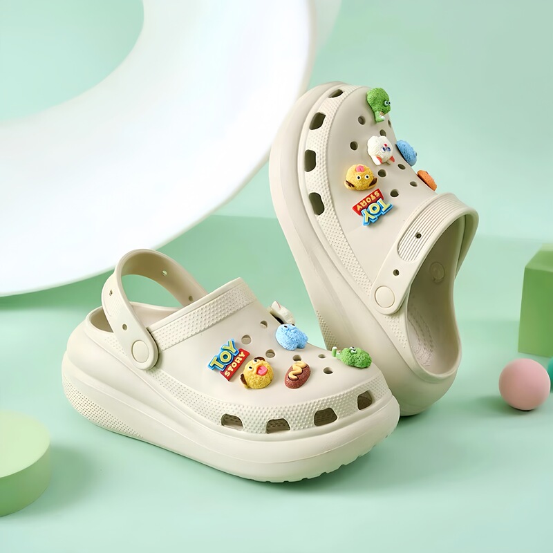 Puff Croc Shoes Women's Summer Thick-Soled Outerwear Baotou Slippers Eva Non-Slip Breathable Cute Little Monster Sandals