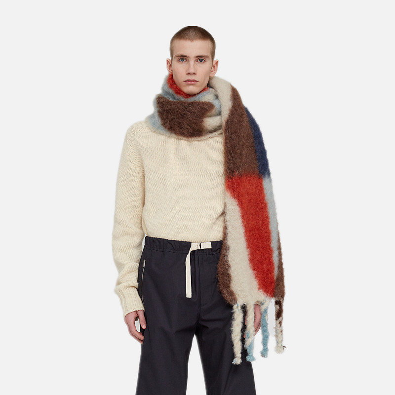 Comercio exterior transfronterizo Arco Iris rayas borla bufanda moda europea y americana larga Cachemira-como colorido bufanda a rayas para las mujeres